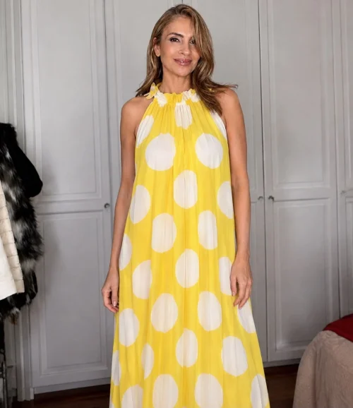 VESTIDO PLISADO LUNARES