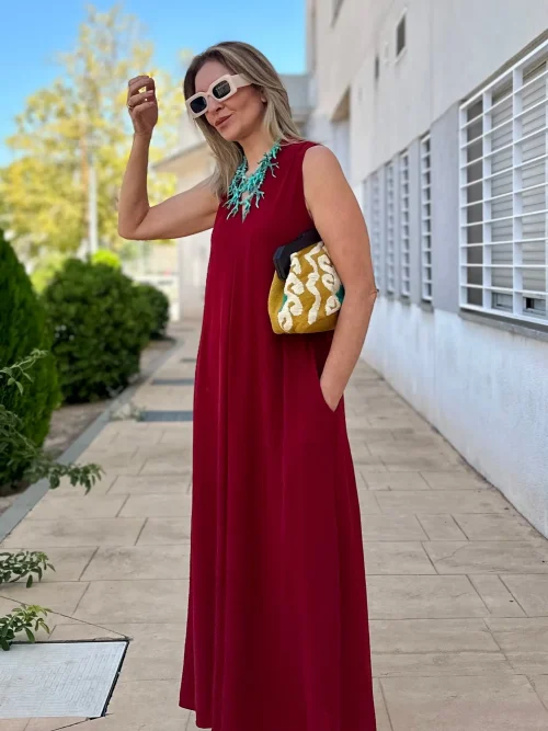 VESTIDO FLUIDO CREPE FUELLE - Imagen 2