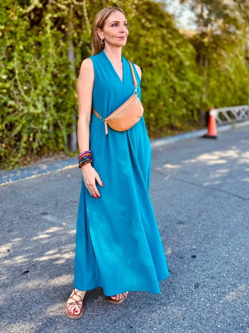 VESTIDO FLUIDO CREPE FUELLE - Imagen 3