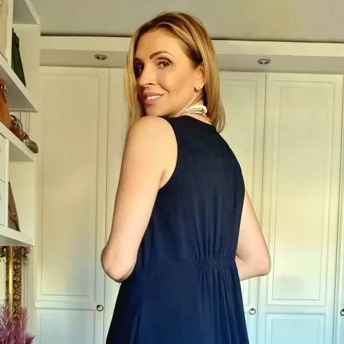VESTIDO FLUIDO CREPE FUELLE - Imagen 7