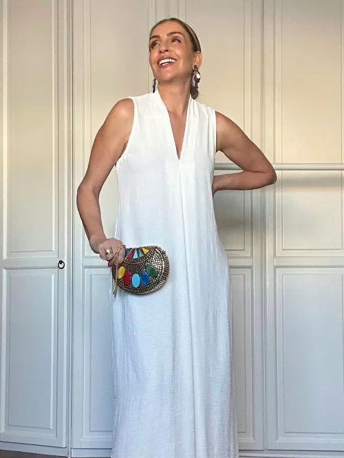 VESTIDO FLUIDO CREPE FUELLE - Imagen 4