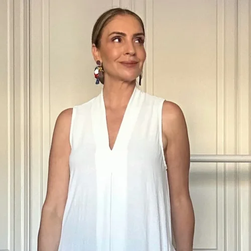 VESTIDO FLUIDO CREPE FUELLE - Imagen 5