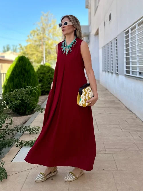VESTIDO FLUIDO CREPE FUELLE