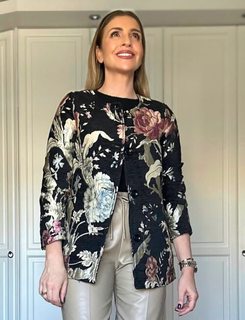 CHAQUETA BORDADA FLORES - Imagen 3