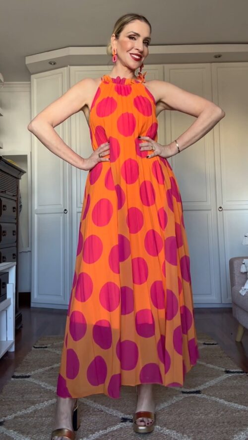 VESTIDO PLISADO LUNARES