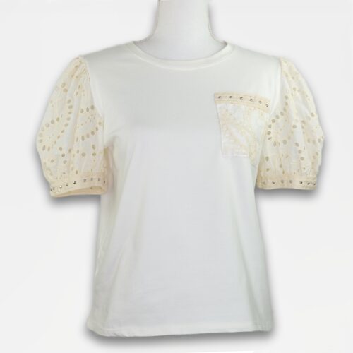 CAMISETA MANGA CORTA BORDADO INGLÉS