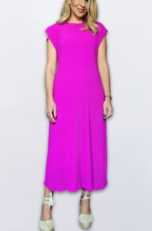 VESTIDO PLISADO MANGA CORTA - Imagen 5