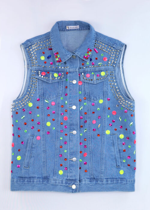 CHALECO DENIM TACHAS - Imagen 3