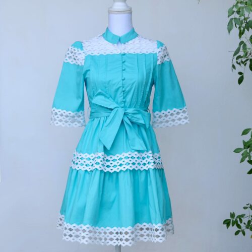 VESTIDO POPELÍN CON ONDULINA