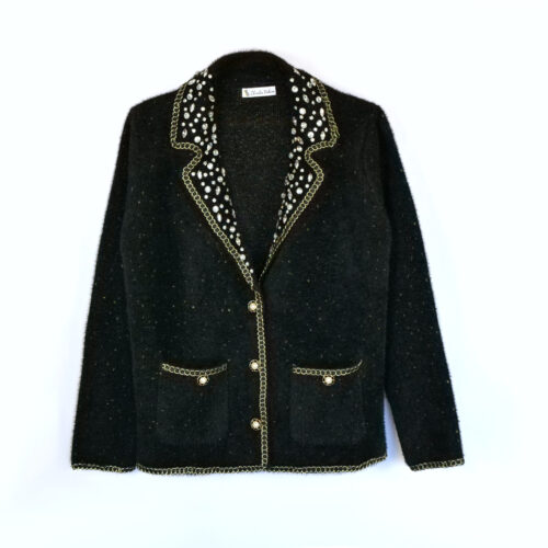CHAQUETA PUNTO APLIQUES JOYA - Imagen 2