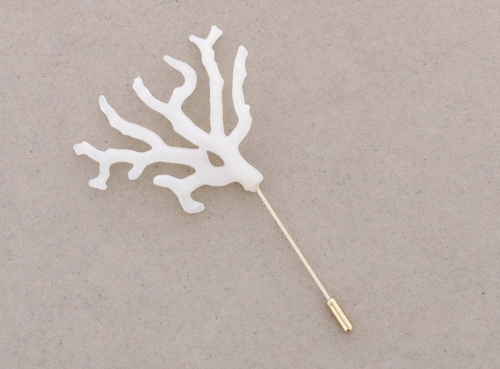 BROCHE AGUJA CORAL RESINA - Imagen 2