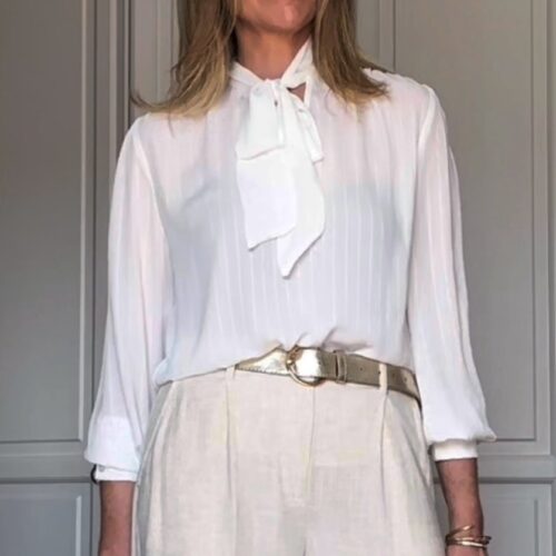 BLUSA ESCOTE PICO LAZADA