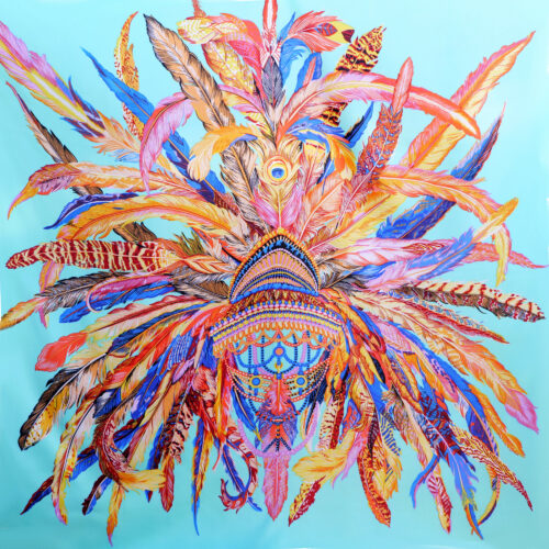 PAÑOLETA CON SEDA PLUMAS - Imagen 8