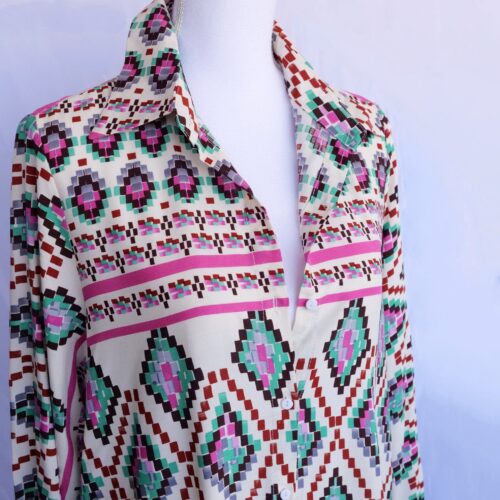 VESTIDO CAMISERO ROMBOS - Imagen 3