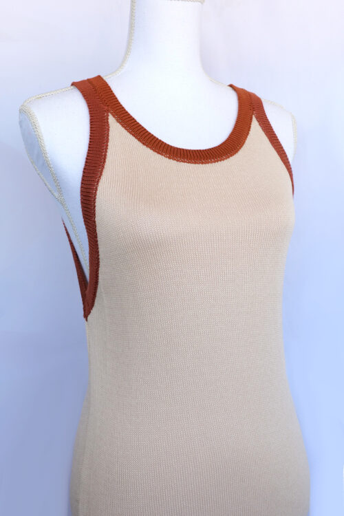 VESTIDO PUNTO TIRANTES BICOLOR - Imagen 5