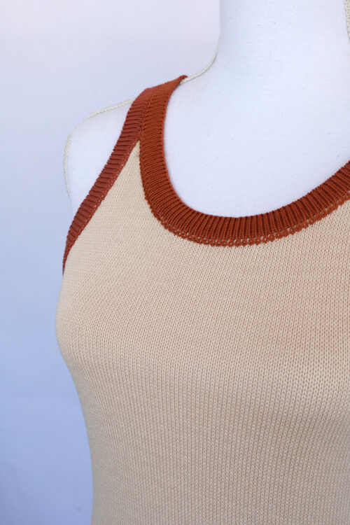 VESTIDO PUNTO TIRANTES BICOLOR - Imagen 6