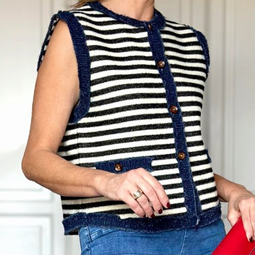 CHALECO RAYAS CON DENIM - Imagen 3