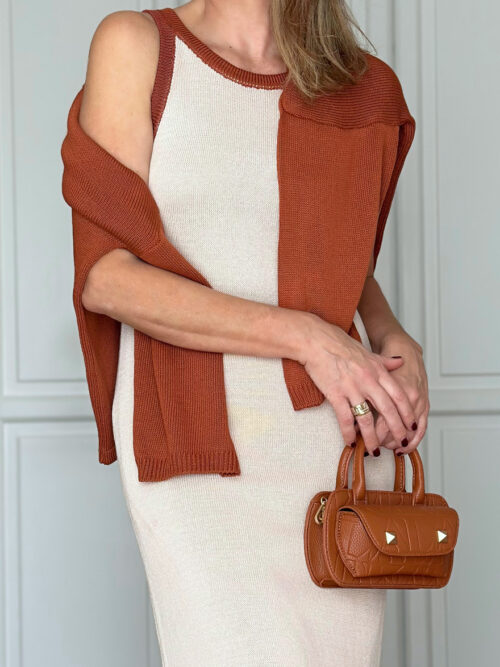 VESTIDO PUNTO TIRANTES BICOLOR - Imagen 4