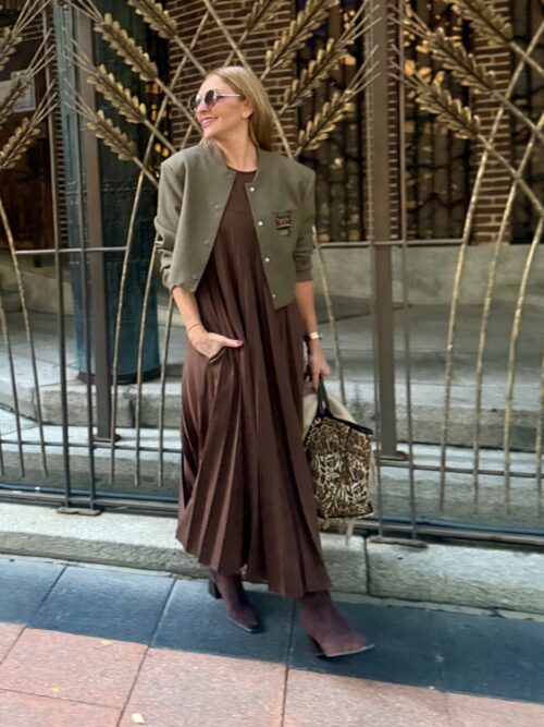 VESTIDO PLISADO BOLSILLOS