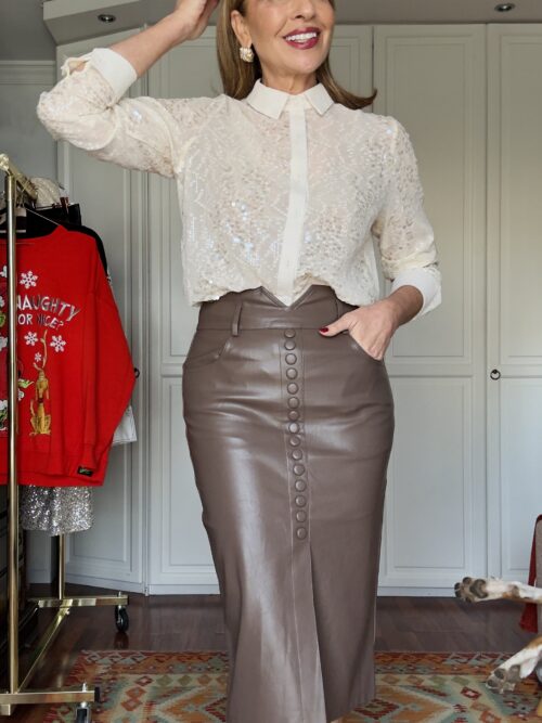 FALDA BOTONES EFECTO PIEL - Imagen 2