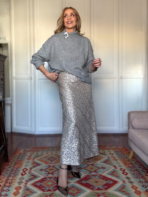 FALDA MIDI LENTEJUELAS