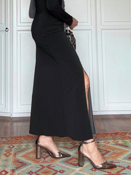 VESTIDO FRUNCIDO BICOLOR - Imagen 2