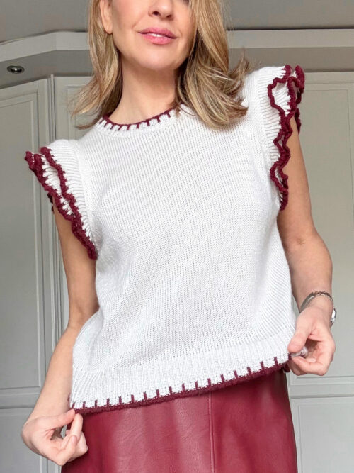 TOP PUNTO VOLANTE BICOLOR