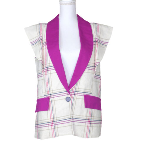 CHALECO CUADROS SOLAPA BUGANVILLA