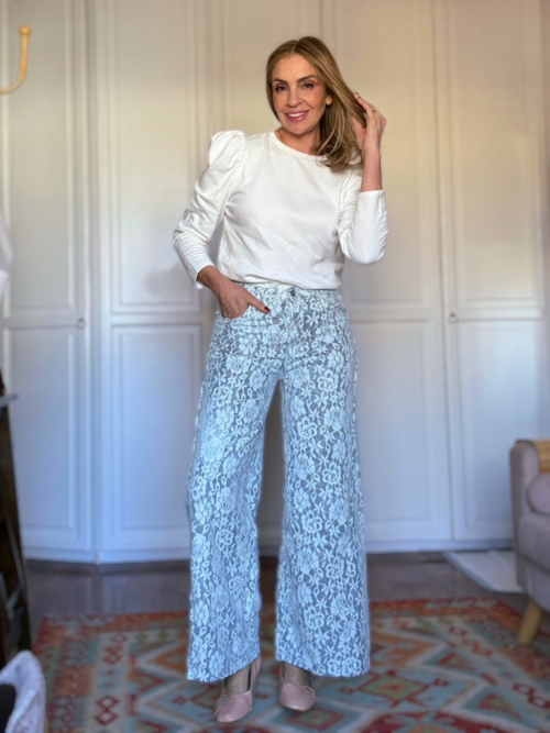 PANTALÓN WIDE LEG ENCAJE
