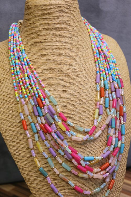 COLLAR MULTIVUELTAS CRISTALES - Imagen 2