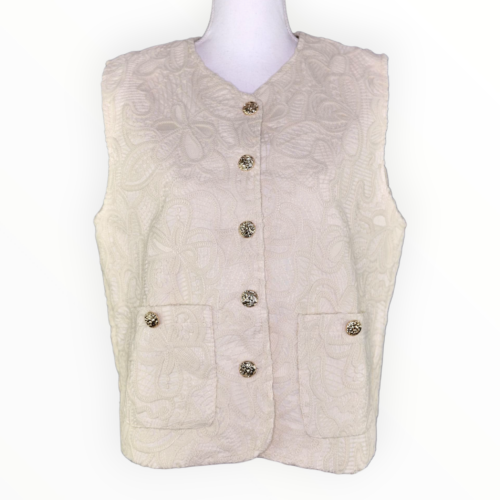 CHALECO BEIGE BORDADOS - Imagen 2