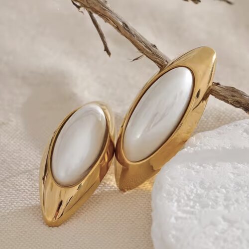 PENDIENTES ACERO PERLA - Imagen 3
