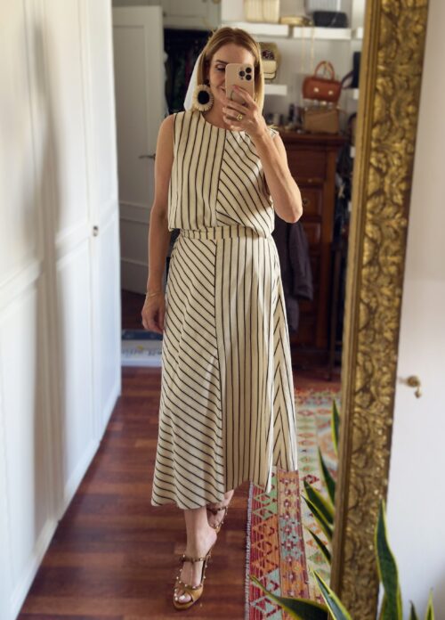 CONJUNTO FALDA Y TOP RAYAS