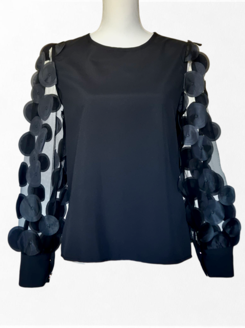 BLUSA DISCOS TRANSPARENCIAS