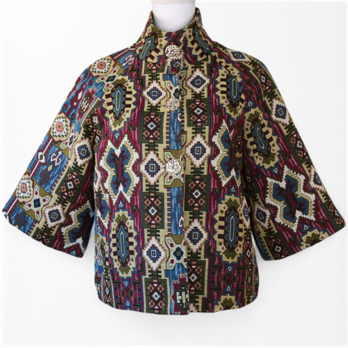 CHAQUETA CUELLO SUBIDO JACQUARD