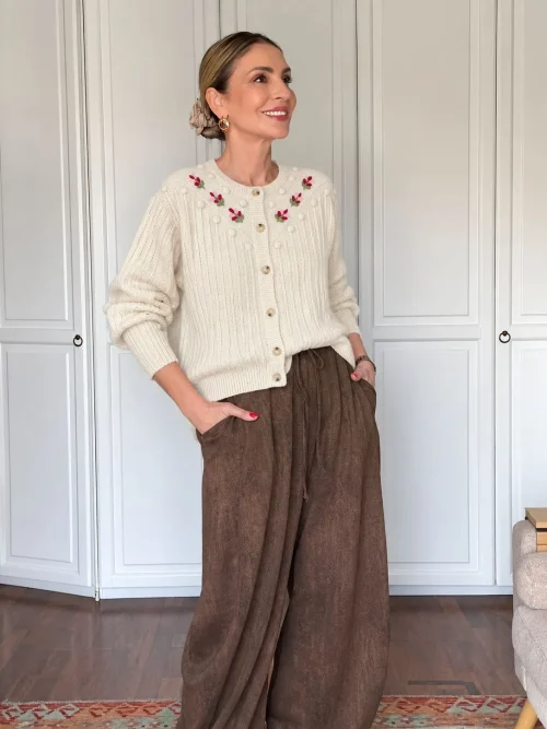 CHAQUETA PUNTO FLORES