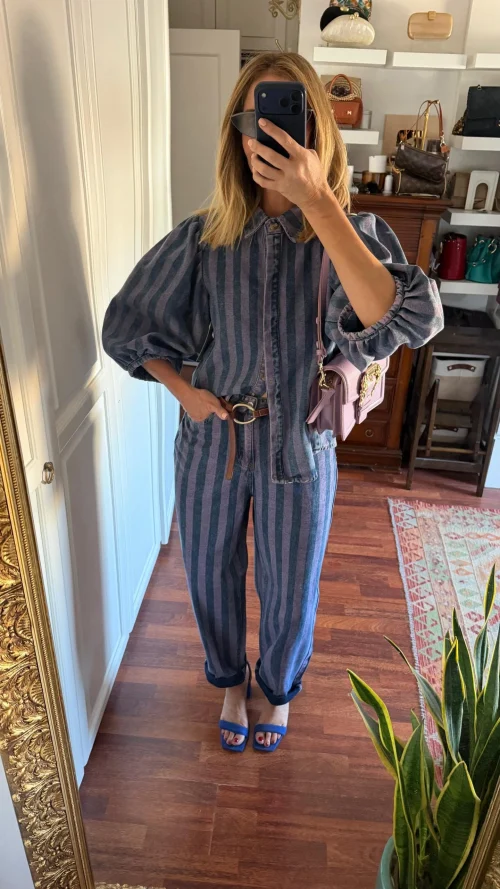 PANTALÓN DENIM RAYAS - Imagen 2
