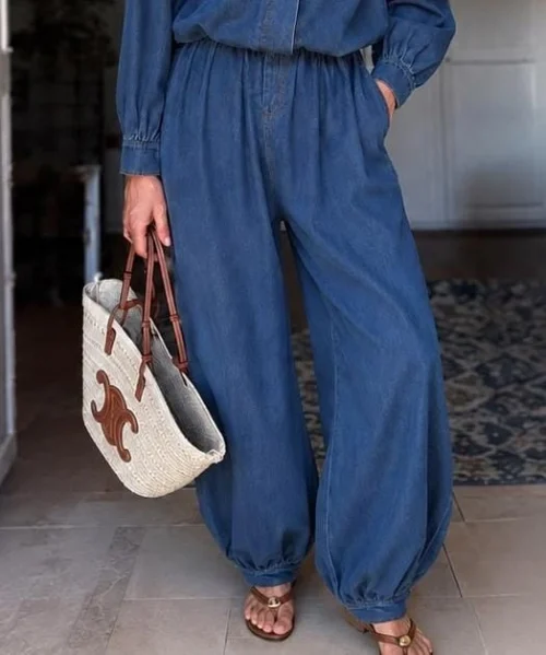 PANTALÓN DENIM BOMBACHO