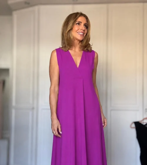 VESTIDO FLUIDO CREPE PLIEGUE