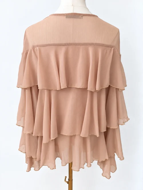 BLUSA VOLANTES CAMEL - Imagen 2