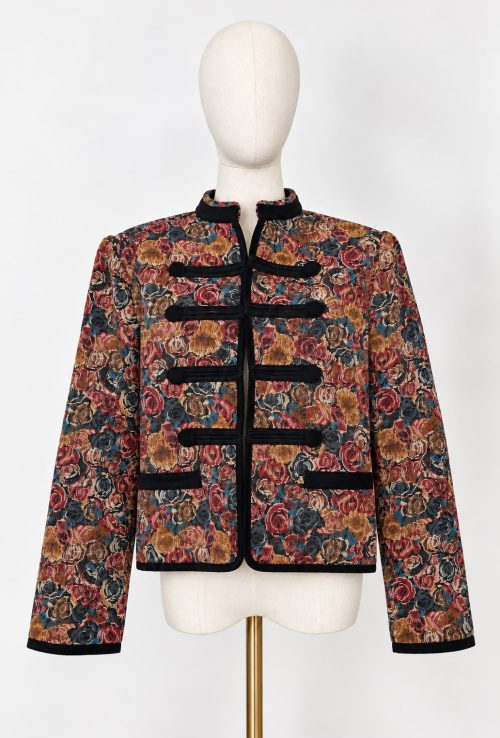 CHAQUETA JACQUARD ESTAMPADO FLORAL