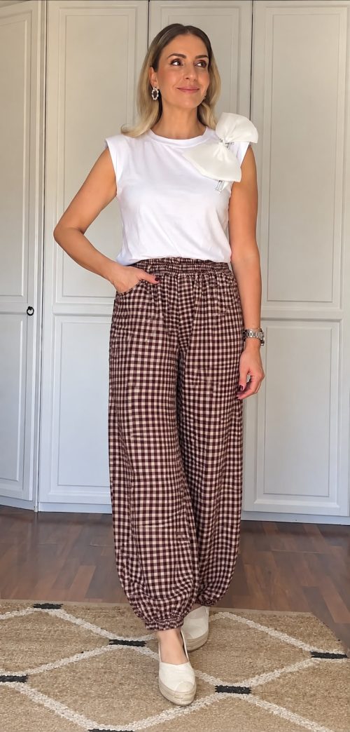 PANTALÓN BOMBACHO CUADROS - Imagen 3