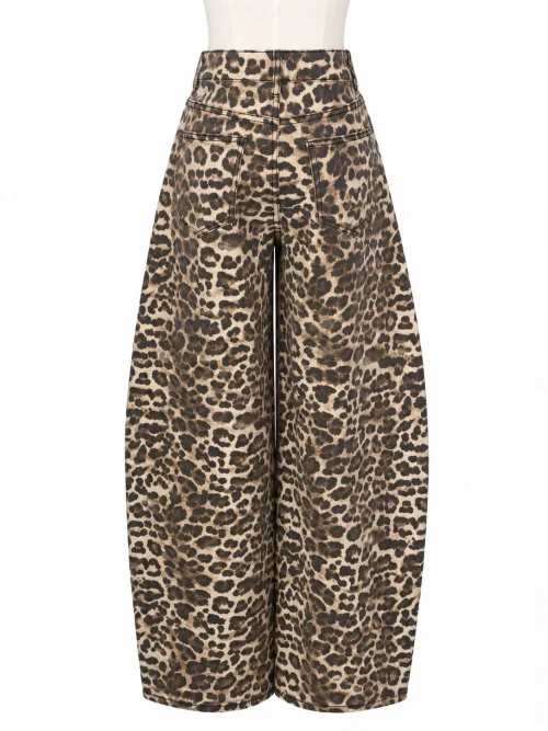 PANTALÓN VAQUERO BALLOON ANIMAL PRINT LEOPARDO - Imagen 2