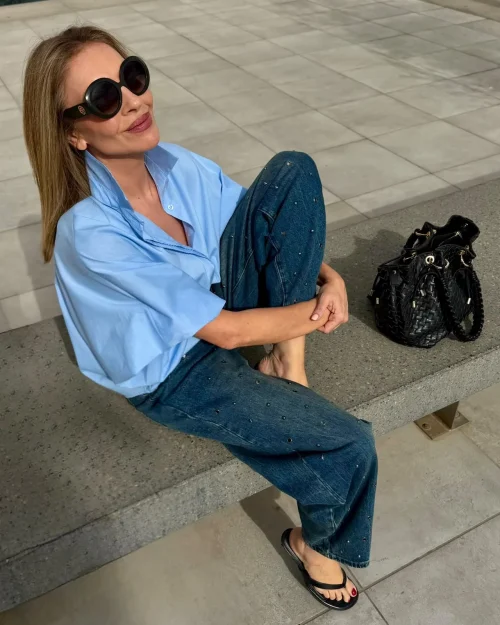 PANTALÓN VAQUERO BARREL ABALORIOS - Imagen 3