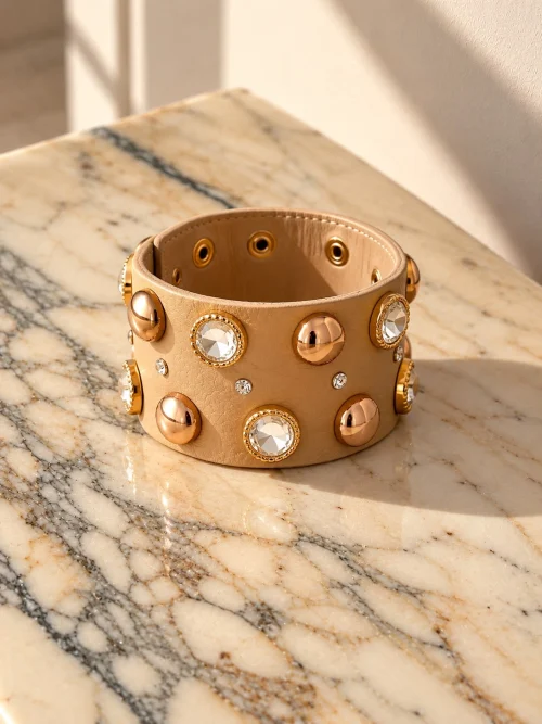 PULSERA PU BRILLOS Y TACHUELAS - Imagen 3