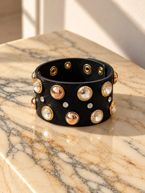 PULSERA PU BRILLOS Y TACHUELAS - Imagen 4