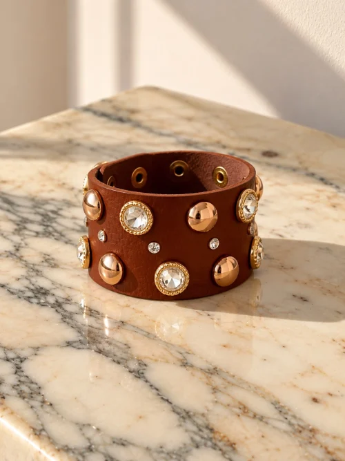 PULSERA PU BRILLOS Y TACHUELAS - Imagen 5